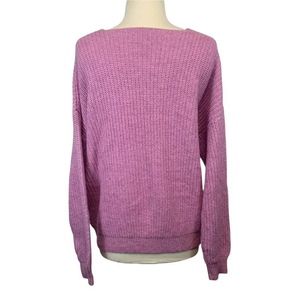 Heartloom Dani Dusty Pink Lilac Knit Sweater Size Woman's Medium